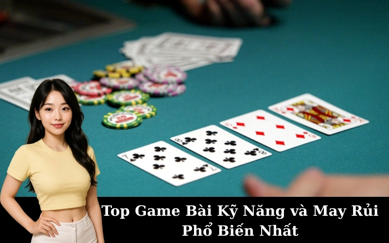 Top Game Bài Kỹ Năng và May Rủi Phổ Biến Nhất