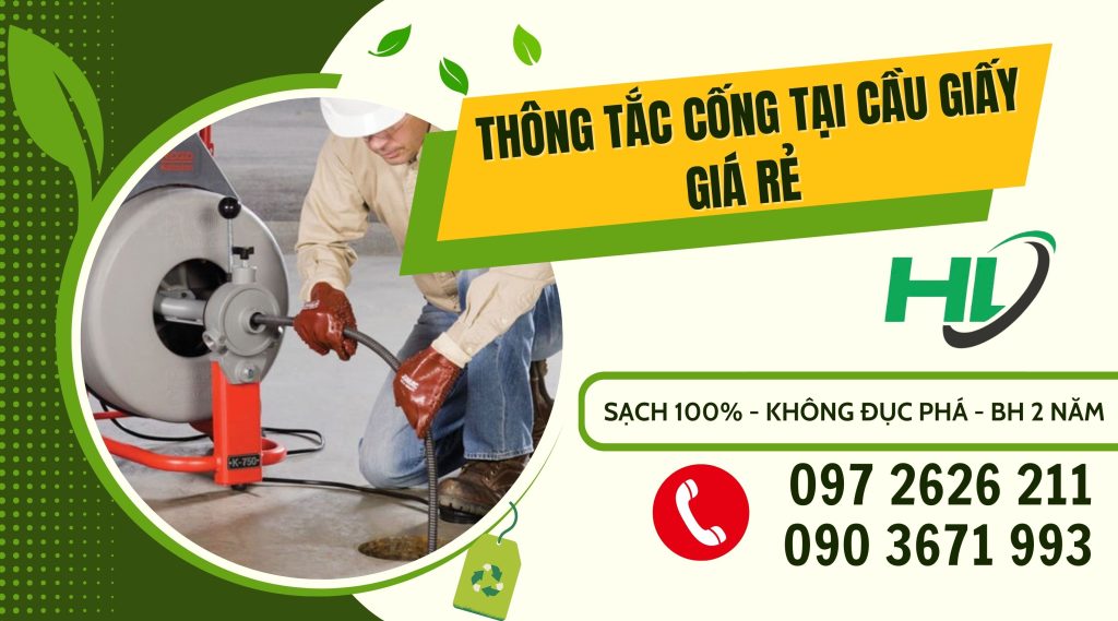 Thông Tắc Cống Tại Cầu Giấy Giá Rẻ