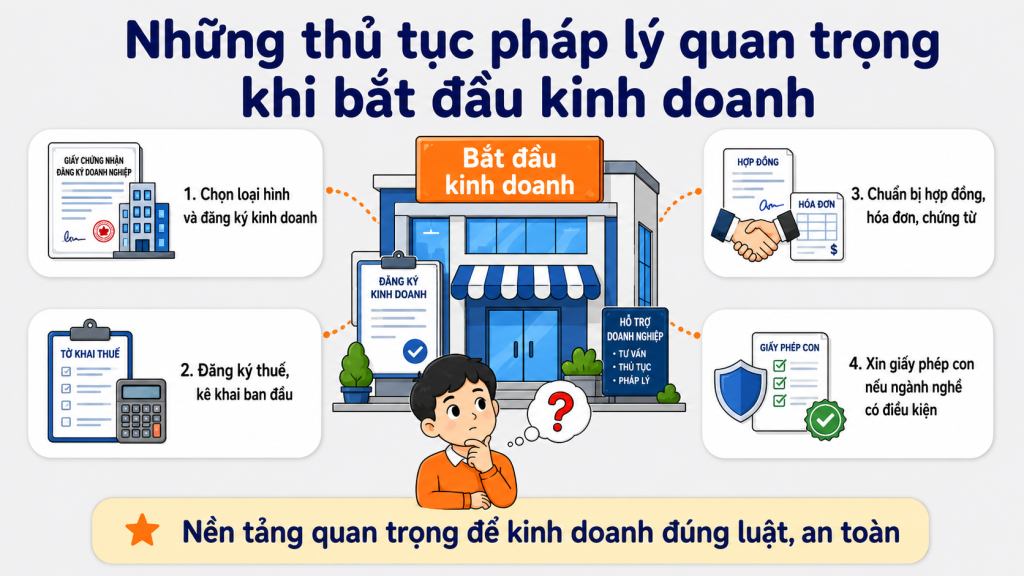 Những thủ tục pháp lý quan trọng khi bắt đầu kinh doanh